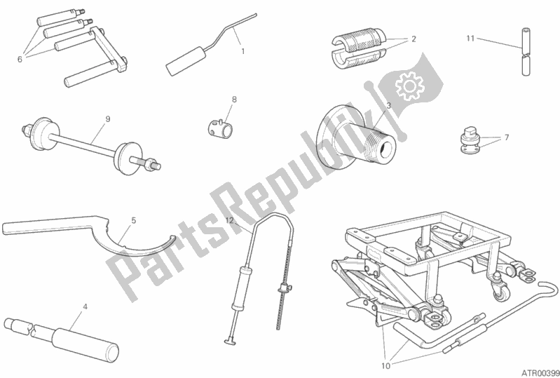 Tutte le parti per il Strumenti Di Servizio Per Officina (telaio) del Ducati Diavel 1260 USA 2020